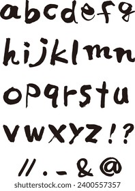 Alphabet handwritten with a brush