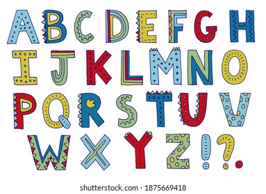 alphabet handwritten, hand drawing, colored letters in the form of dinosaurs, linear doodle illustration-01