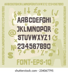 Alphabet. Handwritten alphabet. Rough, simple letters without design development.