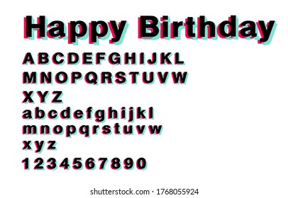 alphabet happy birthday on white background Is becoming popular in online service,background, social media.