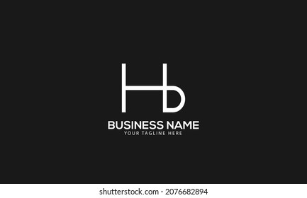 Alphabet HB or BH abstract monogram vector logo template