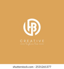 Alphabet HB BH Letter Artistic Logo Design. Initial Based Vector.