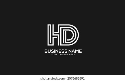 Alphabet Hd Dh Abstract Monogram Vector Stock Vector (Royalty Free ...