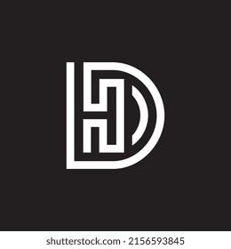 Alphabet HD or DH abstract monogram logo design. Creative modern vector template with clean lines and geometric style, perfect for branding, corporate identity, business, or technology icons.