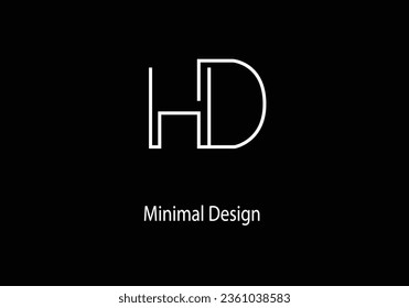 HD alfabético, diseño de logotipo en monograma, icono HD, vector HD, plantilla, letra HD