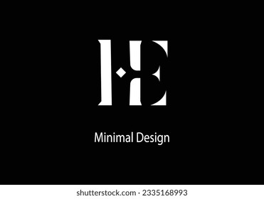 Alphabet HE, HE monogram, Art line, Vector logo design, Initial logo, 