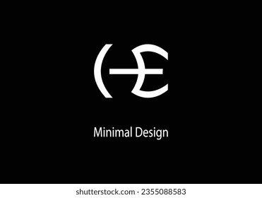 Alphabet HE, monogram logo design, HE icon, HE vector, templet, letter HE ,
