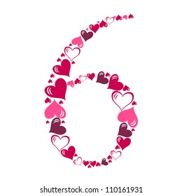 Alphabet of hearts vector illustration