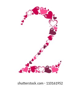 Alphabet of hearts vector illustration