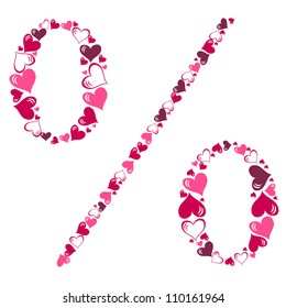 Alphabet of hearts vector illustration