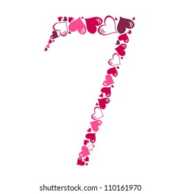 Alphabet of hearts vector illustration