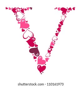 Alphabet of hearts vector illustration