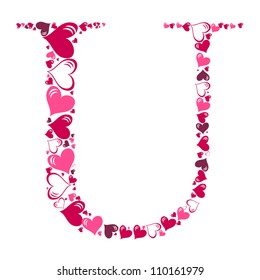 Alphabet of hearts vector illustration