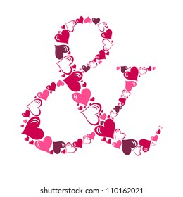 Alphabet of hearts vector illustration