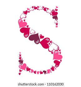 Alphabet of hearts vector illustration