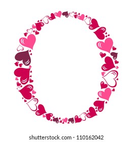 Alphabet of hearts vector illustration