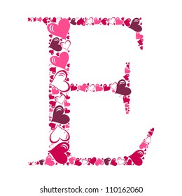 Alphabet of hearts vector illustration