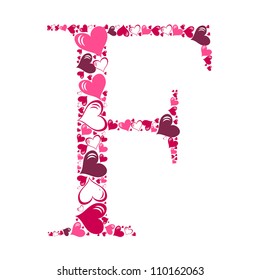 Alphabet of hearts vector illustration