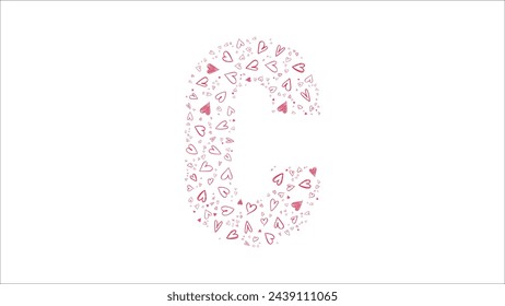 Alphabet of hearts vector illustration