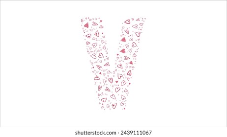 Alphabet of hearts vector illustration