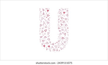 Alfabeto de corazones ilustración vectorial