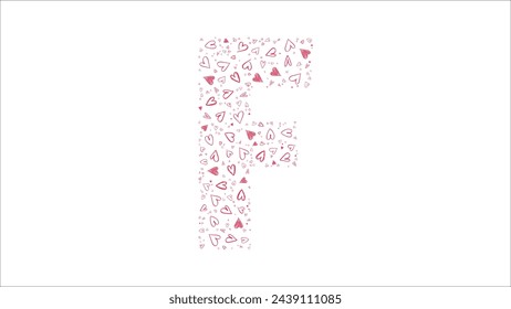 Alphabet of hearts vector illustration
