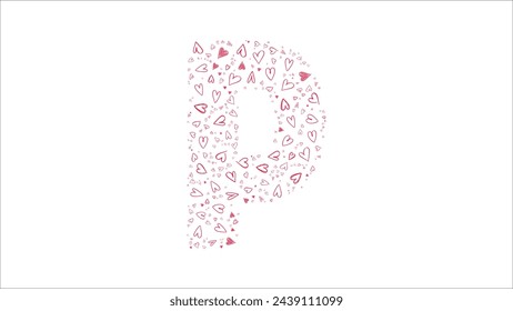 Alphabet of hearts vector illustration