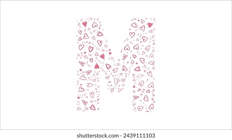 Alphabet of hearts vector illustration