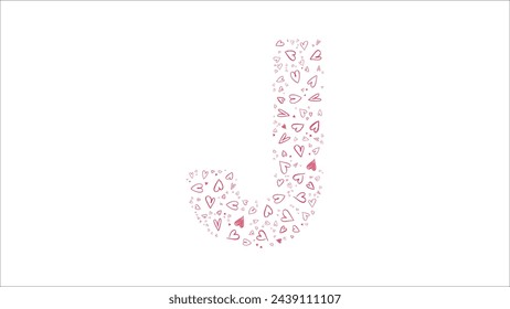 Alphabet of hearts vector illustration