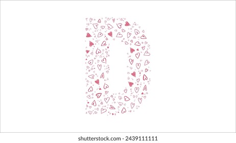 Alphabet of hearts vector illustration