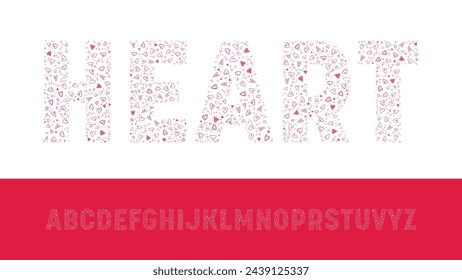 Alphabet of hearts vector illustration