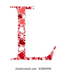 Alphabet of hearts vector illustration
