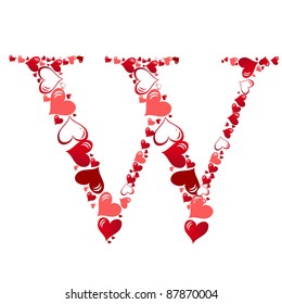 Alphabet of hearts vector illustration