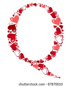 Alphabet of hearts vector illustration