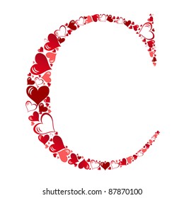 Alphabet of hearts vector illustration