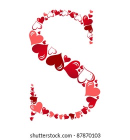 Alphabet of hearts vector illustration