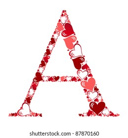 Alphabet of hearts vector illustration