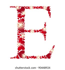 Alphabet of hearts vector illustration
