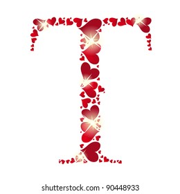 Alphabet of hearts vector illustration