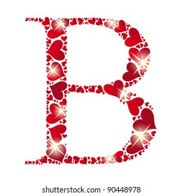 Alphabet of hearts vector illustration