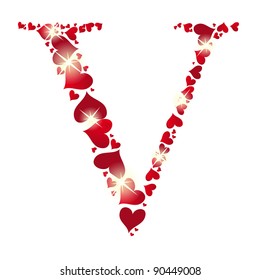 Alphabet of hearts vector illustration