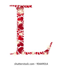 Alphabet of hearts vector illustration