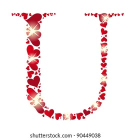 Alphabet of hearts vector illustration