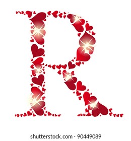 Alphabet of hearts vector illustration