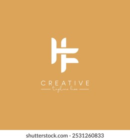 Alphabet HF FH Letter Artistic Logo Design. Initial Based Vector.