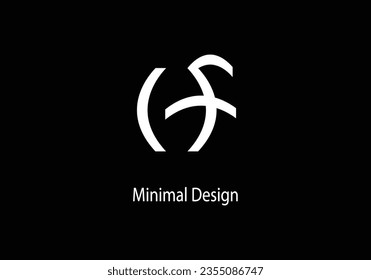 Alfabeto HF, diseño de logotipo de monograma, icono HF, vector HF, plantilla, letra HF ,