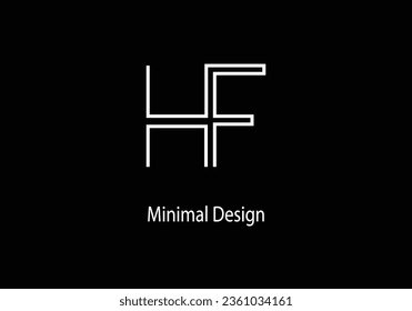 Alphabet-HF, Monogramm-Logo-Design, HF-Symbol, HF-Vektorgrafik, Tempel, Brief, HF