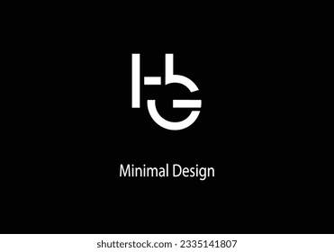 Alfabeto HG , monograma G, logotipo vocal diseño, línea de arte, logotipo inicial
