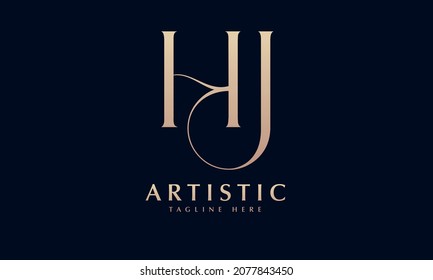 Alphabet HJ or JH illustration monogram vector logo template