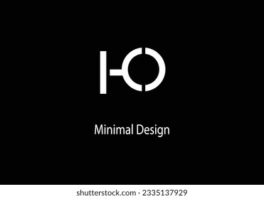 Alphabet HO , monogram HO, logo vocter design, line art, initial logo